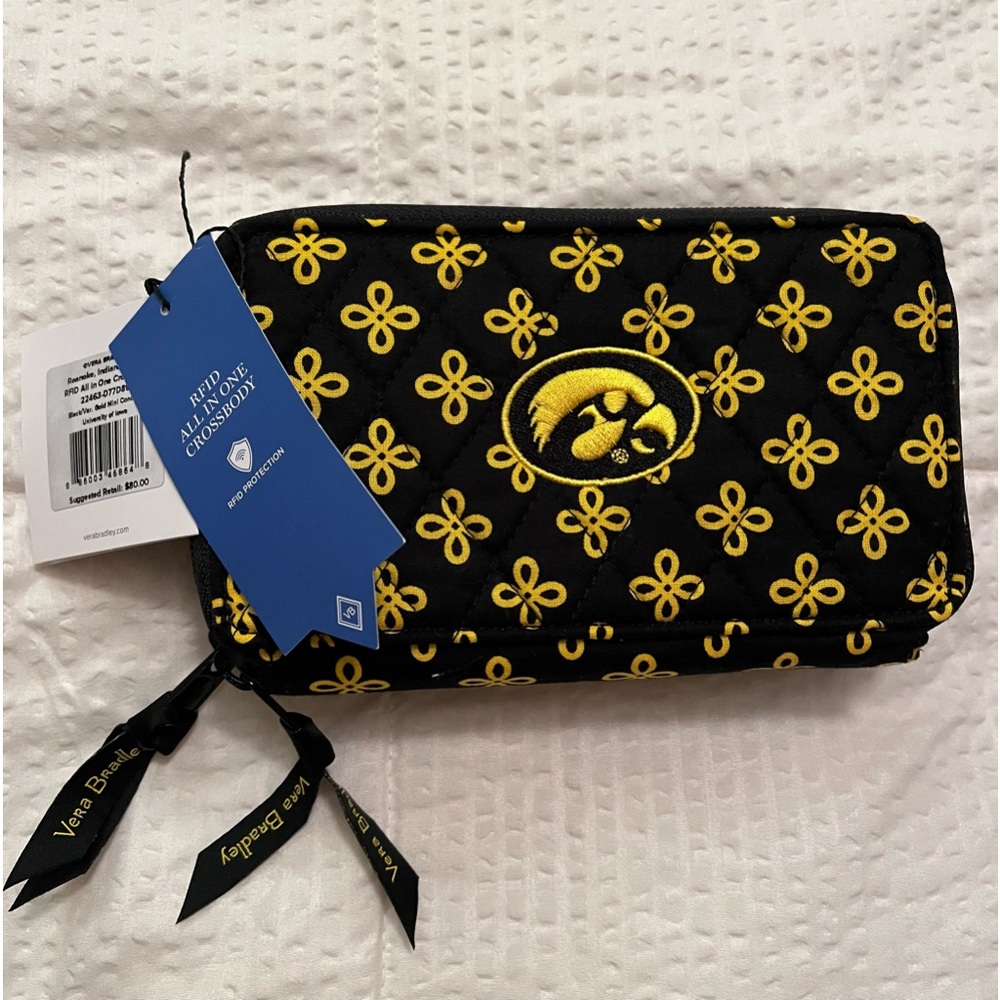 Iowa Hawkeyes Vera Bradley RFID All In One Crossbody Wallet